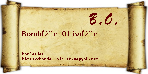 Bondár Olivér névjegykártya